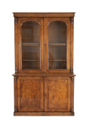 A solicitor's bookcase, interior of the base fitted with drawers and pigeon holes, burr walnut and ash, circa 1880, 224cm high, 137cm wide, 50cm deep - 2