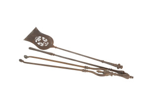Set of three Victorian fire irons, 19th century, 75cm high