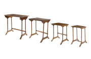 A nest of four French hand-painted coffee tables, late 19th century, 56cm high, 58cm wide, 41cm deep - 2