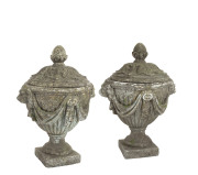 A pair of English garden urns, reconstituted stone, 19th century, ​80cm high