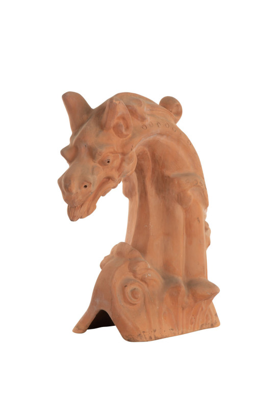 A terracotta gargoyle roof tile capital, 19th/20th century, 53cm high