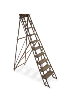 "AMERICAN STEPS" industrial antique ladder, circa 1895, 238cm high