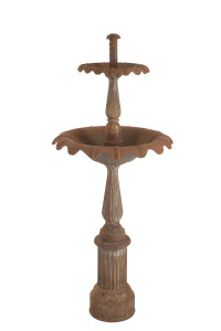 A two tier garden fountain, cast iron, early to mid 20th century, 150cm high