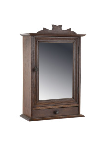 An American oak medicine cabinet with mirrored door, circa 1900, 60cm high, 40cm wide, 18cm deep