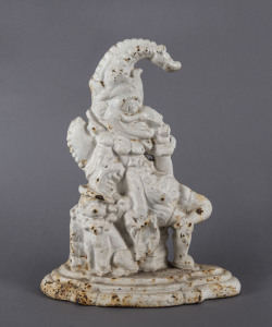 An English cast iron door stop in the form of Punch, 19th century, 30.5cm high