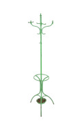 An American hall tree, metal with green painted finish, circa 1900, ​197cm high