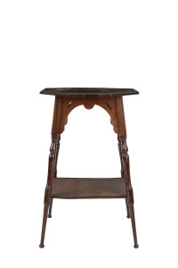 An English octagonal occasional table, rosewood with marquetry inlay top, 70cm high, 45cm wide, 45cm deep