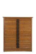 HAMILTON printer's drawers, bank of twenty drawers each lined with compartments, ash and pine, late 19th century, 110cm high, 94cm wide, 55cm deep