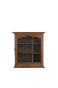 An English medical cabinet, oak and glass, late 19th century, ​43cm high, 40cm wide, 22cm deep