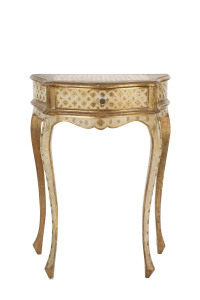 A Florentine single drawer bedside table, Italian, early to mid 20th century, 70cm high, 52cm wide, 31cm deep