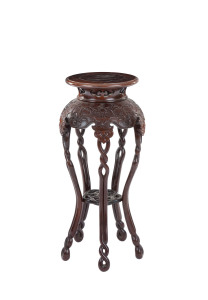 A Chinese rosewood pedestal, 20th century, 65cm high