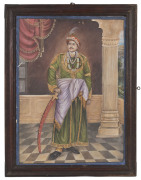 ARTIST UNKNOWN (19th century, Indian school), Maharajah portrait, gouache on card, inscribed upper centre and on reverse, ​47 x 35cm - 2