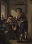 ARTIST UNKNOWN (19th century, Dutch), six paintings, oil on tin, later gilt frames, ​21 x 15cm each - 6