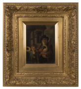 ARTIST UNKNOWN (19th century, Dutch), six paintings, oil on tin, later gilt frames, ​21 x 15cm each - 7