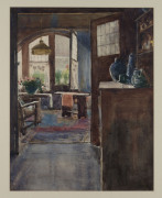 ARTIST UNKOWN (20th century), interior scene, watercolour, signed lower right (illegible), 44 x 34cm