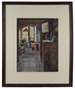 ARTIST UNKOWN (20th century), interior scene, watercolour, signed lower right (illegible), 44 x 34cm - 2