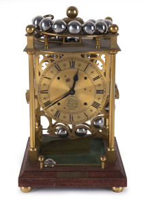 HARDING & BAZELEY "Spherical Weight Clock", English 20th century copy of the NICHOLAS RADELOFF 17th century version. Limited edition of 500 made for the Australian market this one being numbered 186. With original paperwork. 36cm high PROVENANCE The Tudor