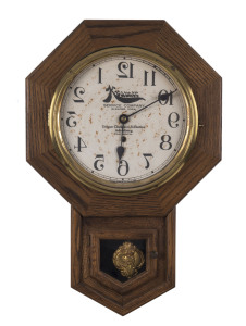 KRAMER Unique Clock and Reflective Advertising "Barber Shop" American wall clock, designed to read the correct time when viewed in the mirror while seated at the barber shop, early 20th century, rare. ​56cm high PROVENANCE The Tudor House Clock Museum, Ya