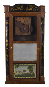 An early American wall clock with rare wooden movement, circa 1820, ​89cm high PROVENANCE The Tudor House Clock Museum, Yarrawonga