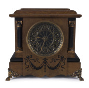 SETH THOMAS American mantel clock with 8 day movement in rare adamantine case, circa 1896, ​29cm high PROVENANCE The Tudor House Clock Museum, Yarrawonga