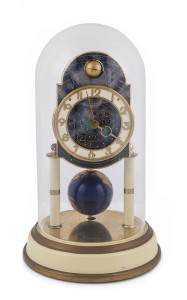 KAISER UNIVERSE German 400 day dome clock, moonphase with terrestrial globe pendulum, circa 1954, this model is often referred to as the best 400 day clock ever produced, ​28cm high