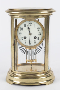 A French Crystal Regulator with carved glass and mercury pendulum, late 19th century, 28cm high