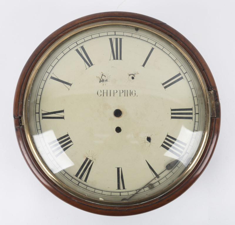 An English fusee wall clock, 19th century, ​38cm diameter