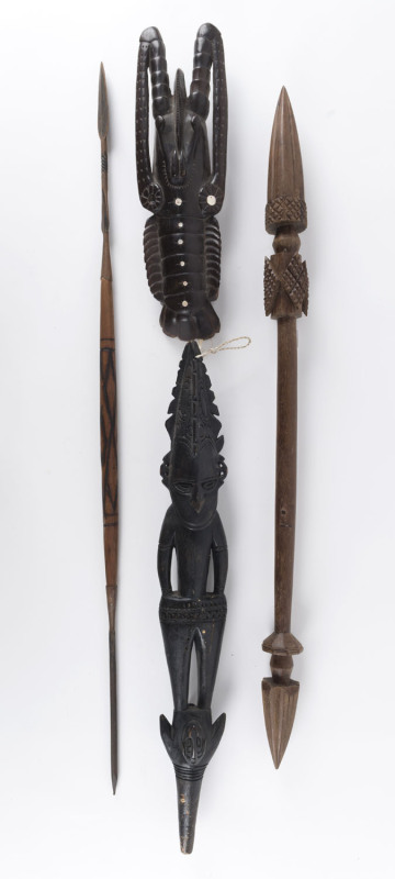 Four tribal artefacts, Papua New Guinea and Vanuatu, 20th century, ​the largest 86cm long