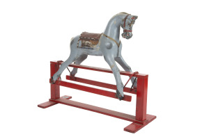 An antique rocking horse with painted finish, early 20th century, 94cm high