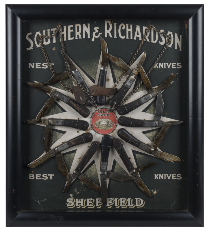 SOUTHERN AND RICHARDSON "Nest Knives" point of sale advertising display, early 20th century, ​48 x 41cm overall