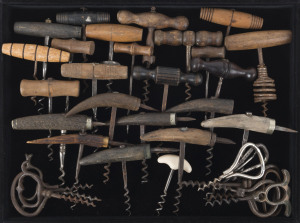 Thirty four antique and vintage corkscrews, 19th and 20th century, ​the largest 15cm high