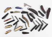 Agricultural pocket knives, antique multi-tools and rare sailor's knives, 19th and 20th century, ​the largest 29cm long