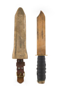 A diver's knife, copper and brass with rubber grip, Russia, 20th century, ​31.5cm long