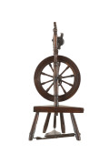 An antique turned timber spinning wheel, 19th century, ​84cm high - 2