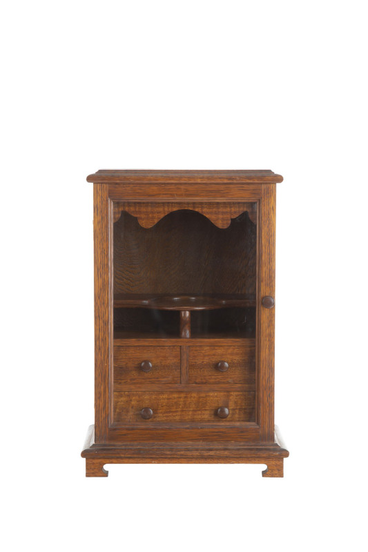 A humidor, Victorian ash, 19th century, 45cm high, 29cm wide, 21cm deep