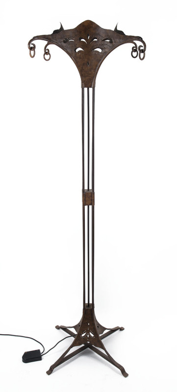 An Italian modernist standard lamp, wrought metal, circa 1970s, stamped "Relco, Milano, Italy", ​189cm high