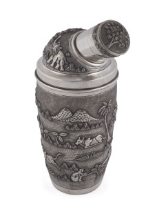 An Anglo-Indian silver cocktail shaker, 20th century, stamped "Silver" with makers mark illegible, 22cm high, 580 grams