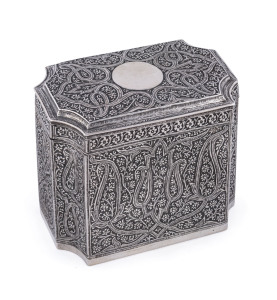 An Anglo-Indian silver tea caddy, circa 1820, 8.5cm high, 230 grams