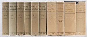 STEPHEN, Sir Leslie & LEE, Sir Sidney: "The Dictionary of National Biography founded in 1882 by George Smith" [Oxford University Press, 1967-68] 22 volumes plus the 1901-11, 1912-21, 1922-30, 1931-40, 1941-50 and 1951-60 supplemental volumes, making 28 vo
