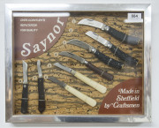 SAYNOR "Made In Sheffield By Craftsmen Over A Century's Reputation For Quality" pocket knife point of sale advertising display, 20th century, ​33.5 x 41cm overall
