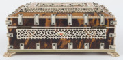 Anglo-Indian Vizagapatam jewellery box, tortoiseshell, sandalwood and ivory, 19th century, 8cm high, 20cm wide, 13.5cm deep - 4