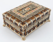 Anglo-Indian Vizagapatam jewellery box, tortoiseshell, sandalwood and ivory, 19th century, 8cm high, 20cm wide, 13.5cm deep - 9