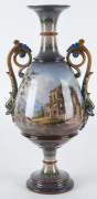 KPM Berlin porcelain vase with landscape scenes of classical ruins, Germany, 19th century, stamped "KPM", 39cm high - 5