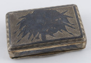 A Russian silver and niello snuff box, 19th century, stamped "84" with Cyrillic maker's mark (illegible), 8.5cm across, 95 grams - 5