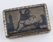 A Russian silver and niello snuff box, 19th century, stamped "84" with Cyrillic maker's mark (illegible), 8.5cm across, 95 grams - 6