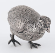 A Russian silver bird scent bottle, early 20th century, stamped "84" with Imperial marks, also a later "875" mark, 12cm long, 116 grams - 3