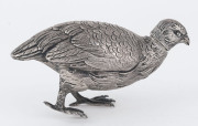 A Russian silver bird scent bottle, early 20th century, stamped "84" with Imperial marks, also a later "875" mark, 12cm long, 116 grams - 4
