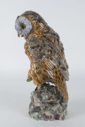 HUGO LONITZ Prussian majolica owl, circa 1870s, 37cm high - 5