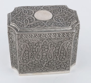 An Anglo-Indian silver tea caddy, circa 1820, ​8.5cm high, 230 grams - 2