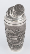 An Anglo-Indian silver cocktail shaker, 20th century, stamped "Silver" with makers mark illegible, 22cm high, 580 grams - 3